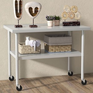 Stainless Steel Work Table with Backsplash - Heavy Duty Commercial Prep Table for Restaurant, Kitchen, Hotel, Home Use - 1 of 4