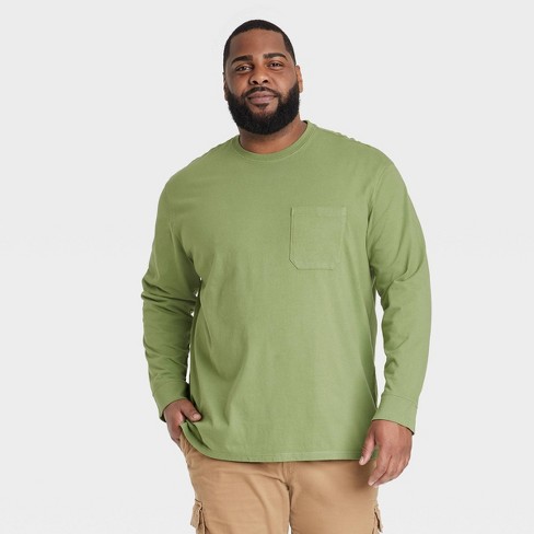 Men's Big & Tall Standard Fit Long Sleeve Crewneck T-Shirt - Goodfellow &  Co™ Green 4XLT