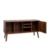 Sapphtopaz TV Stand for TVs Up to 60" TV Console Entryway Table with a Storage Cabinet and 3 Open Shelves TV Stands for Living Room, Bedroom - 3 of 4