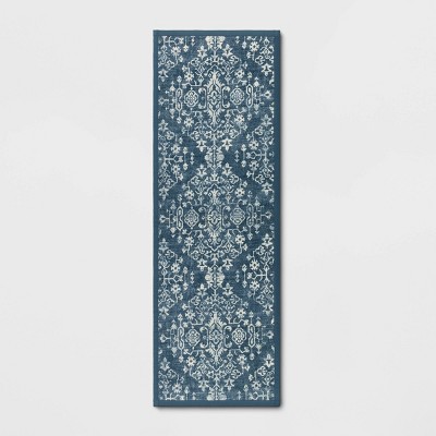 Vintage Print Comfort Rug Blue - Threshold™