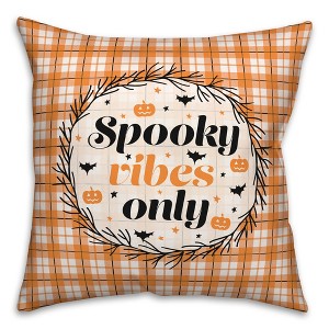 Creative Products Spooky Vibes Only Plaid 18 x 18 Spun Poly Pillow - 1 of 3