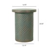 SEVOBAL Outdoor Cement End Table Small Round Garden Accent Table Drum Shape Side Table or Stool for Patio and Indoor Use, Green, 20.28"*20.28"*25.39" - 3 of 4