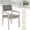 7-Piece Outdoor Patio Acacia Wood Dining Set with Rectangular Table and 6 Rattan Backrest Cushioned Chairs - 4 of 4