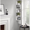 Angel Sar Floating Corner Bookshelf, 5-Tier Wall Mounted Shelf with Zigzag Design, White Space Saving Storage for Living Room, Bathroom, Home Office - 2 of 4