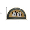 HomeRoots 18" X 30" Beige and Black Rubber and Coir Outdoor Semi Circle Door Mat - 3 of 4