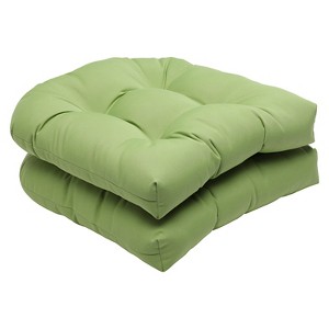 2pc Outdoor Wicker Seat Cushion Set - Green - Sunbrella