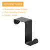 Unique Bargains Stainless Steel Reversible Uasge S-Shaped Over Door Double Hooks 8 Pcs - 3 of 4