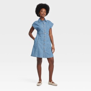 Women's Denim Flouncy Dress - Universal Thread™ - 1 of 3