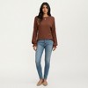 Anna-Kaci Women's Long Sleeve Ribbed Knit Top with Subtle Ruffle Cuff Detail - 4 of 4