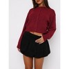 Button Front Crop Sweater Cardigan Solid Color Crew Neck Long Sleeve Knit Fall Tops Streetwear - 4 of 4