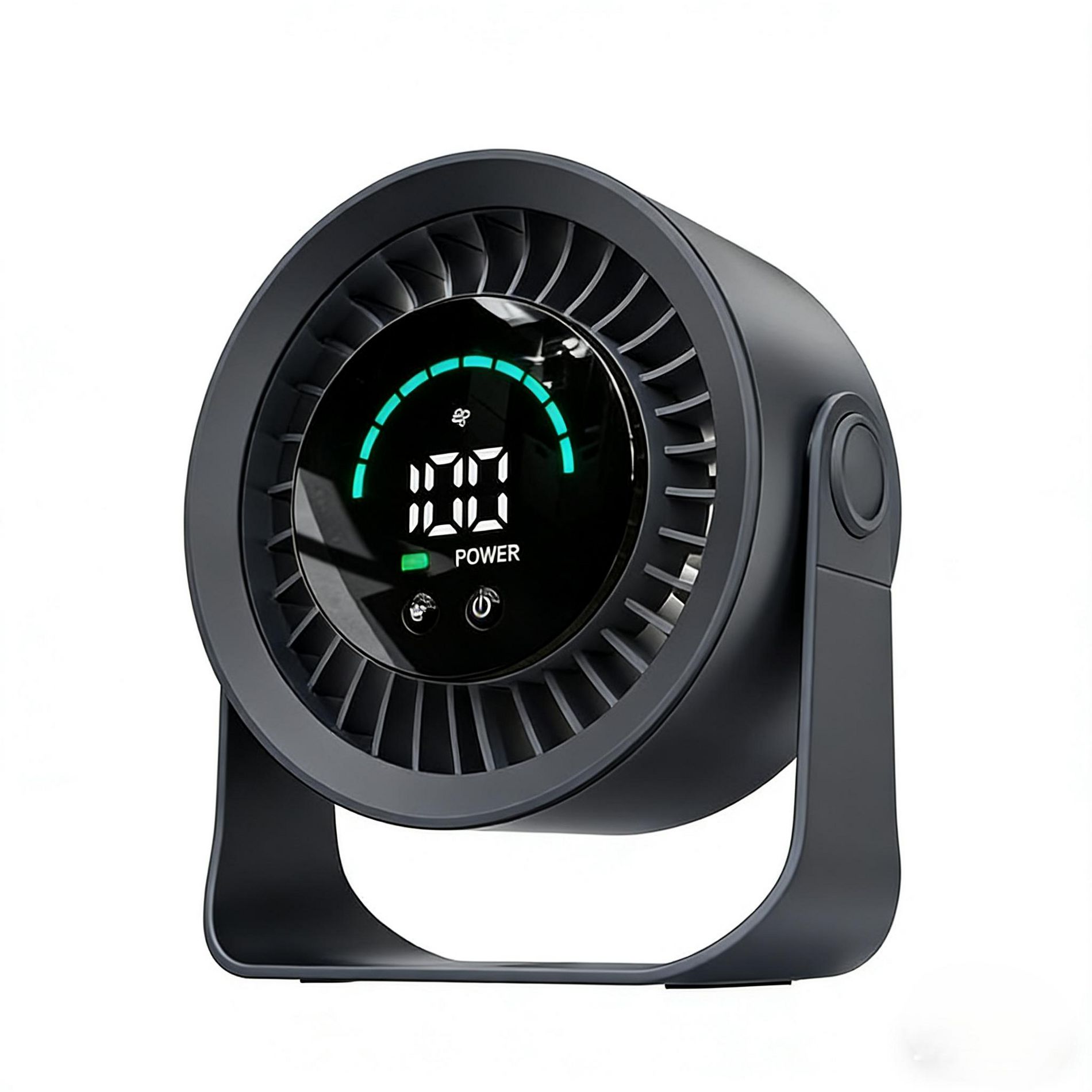 MOVSSOU USB-C Rechargeable Desk Fan - Touch Control with 3000mAh Battery, 5 Speeds Ultra Quiet, LED Display for Bedroom Office Dorm