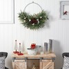 Nearly Natural 28” Christmas Pine, Eucalyptus, and Berries Metal Circlet Artificial Wreath - 4 of 4
