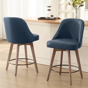 Bekrvio 26'' Counter Height Bar Stools, PU Leather Upholstered - 1 of 4