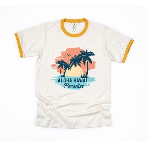 Simply Sage Market Women's Aloha Hawaii Short Sleeve Ringer Tee - 1 of 2