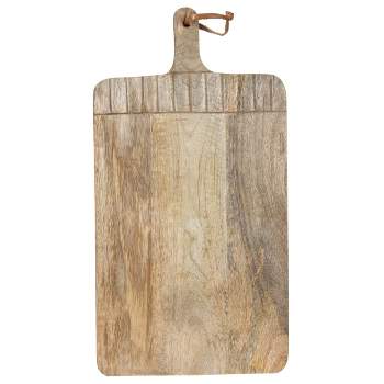 Tall Rectangle Hand Carved Wood Serving Cutting Board - Foreside Home & Garden