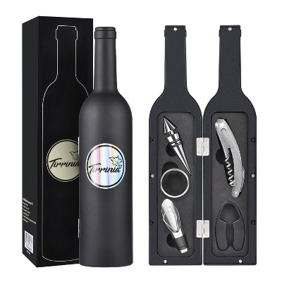 Tirrinia Wine Accessories Gift Set-Wine Bottle Corkscrew Opener Kit, Drip Ring, Foil Cutter and Wine Pourer and Stopper, Gift Ideas for Wine Lovers
