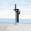 DOMETOUR Thermostatic Freestanding Bathtub Faucet Waterfall Tub Filler Black Floor Mount Brass Bathroom Faucets with Hand Shower - 3 of 4