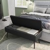 Leather Storage Ottoman Bench, Loads 680 Lb - End of Bed Bench with Safety Hinges, Mid-Century Modern Bench for Bedroom, Entryway - 2 of 4