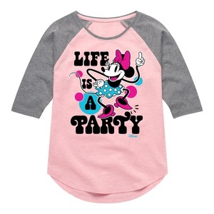 Girls' - Disney - Mickey & Friends Shirt Tail Raglan Graphic T-shirt - 1 of 4