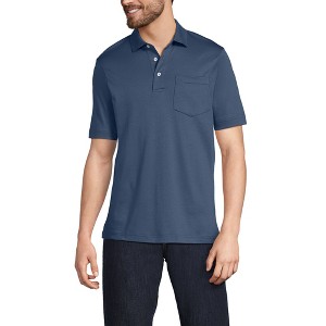 Lands' End Men's Short Sleeve Cotton Supima Polo Shirt with Pocket - 1 of 3