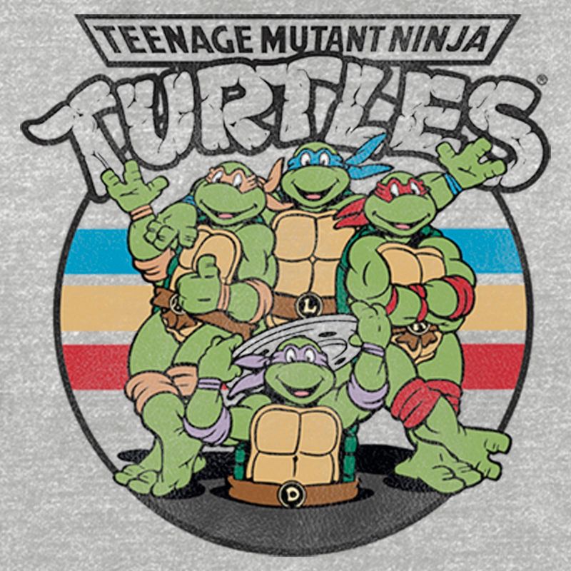 Women's Teenage Mutant Ninja Turtles Retro Striped Brothers Logo T-Shirt, 2 of 5