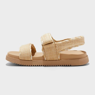 Women’s Tilly Raffia Platform Footbed Sandals – A New Day