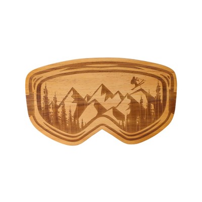 Slickblue Ski Goggles Wood Serving Tray 15"x8.75" - Alpine Reflection Design for Winter Entertaining & Décor