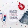 Simply Sage Market Women's USA Stacked Colorful Short Sleeve Graphic Tee - 3 of 3
