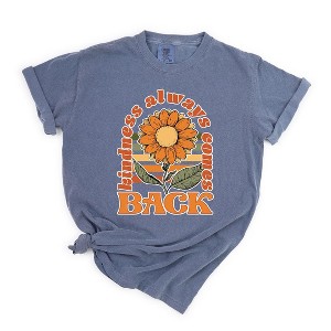 Simply Sage Market Women's Kindness Always Comes Back Retro Flowers Short Sleeve Garment Dyed Tee - 1 of 3