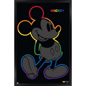 Trends International Disney Mickey Mouse - Rainbow Outline Framed Wall Poster Prints - 1 of 4