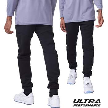 Ultra Performance Mens 3 Pack Fleece Active Tech Joggers | Active Bottoms with Zipper Pockets 3pk