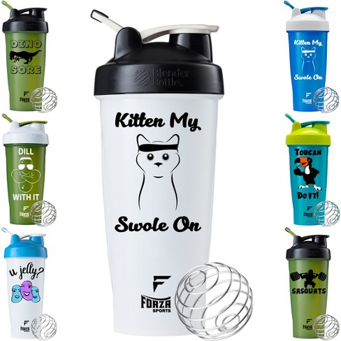 ShakeSphere Tumbler: Protein Shaker Bottle, 24oz Glossy Black with White Logo