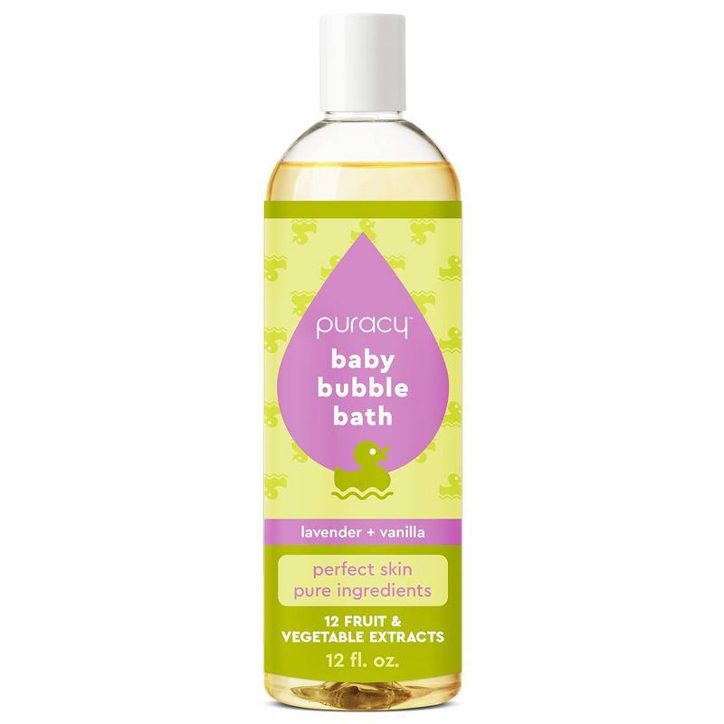 Puracy Perfect Skin, Pure Ingredients Bubble Bath for Children - with 12 Fruit &#38; Vegetable Extracts - Natural Lavender &#38; Vanilla - 12 fl oz, 1 of 9