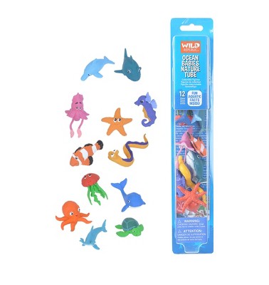 Wild Republic Nature Tube Ocean Babies Figurines, 12 Pieces : Target