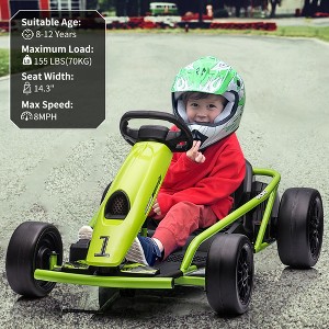 Ride on Go Kart for Teens, 24v 9Ah Large Battery Dual 300w Extra Powerful Motors, 8MPH Fast Drifting Fun with Music & Horn, Max Load 175 Lbs - 1 of 4