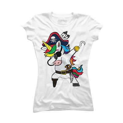 Junior's Design By Humans Dabbing Dance Pirate Unicorn Gifts Funny Halloween Costume Gift By lukesstore T-Shirt