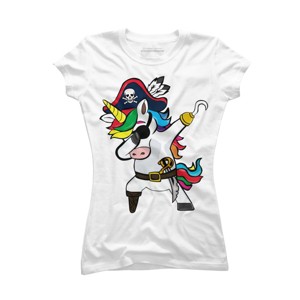 Junior's Design By Humans Dabbing Dance Pirate Unicorn Gifts Funny Halloween Costume Gift By lukesstore T-Shirt - 1 of 3