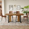 NicBex Dining Table Set for 4 Kitchen Table Wood-Textured MDF Dining Table Set with 4 Brown Suede Chairs for Dining Room - 4 of 4