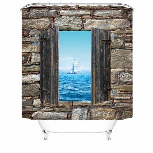 The Scene Outside The Wooden Window Shower Curtains for Bathroom Waterproof Fabric Bath Curtain Durable Soft Stylish Bathroom Decor 72x72 Inch - 1 of 1
