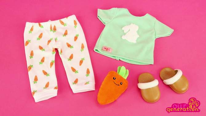 Our Generation Bedtime Bunny Pajama Outfit for 18&#34; Boy Dolls, 2 of 7, play video