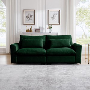 2 Seat Straight Sectional Sofa,Modern Corduroy Fabric Sectional Sofa With Armrests,Sectional Sofa For Living Room,Apartment-Cuddlewood - 1 of 4