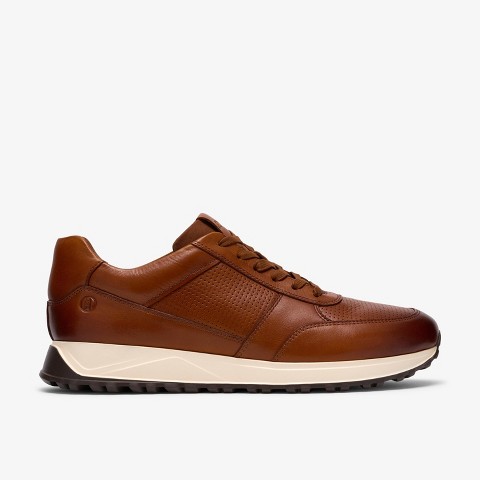 Обувь Clarks Mens Radwell Tie Tan Leather Shoes 10 Medium