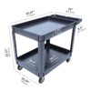 2 Tier Utility Service Cart, 500lbs Capacity Heavy Duty Plastic Utility Cart with 360° Rotating Wheels, Storage Handle, for Garage, Warehouse, Office - 2 of 4