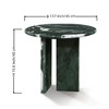 Lyngins Genuine Marble Round End Table, Natural Marble Small Coffee Table, Stone Side Table for Living Room, Nightstand with Semi-Polished Surface - 2 of 4