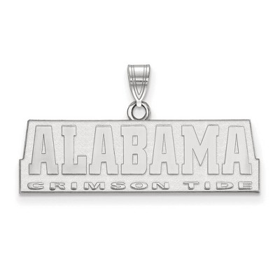Black Bow Jewelry 10k White Gold Alabama Crimson Tide NCAA Small Pendant