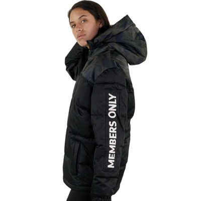 Members Only Women's Twill Block Puffer Oversized Jacket