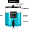Glass Laundry Detergent Dispenser, 128 oz / 3.5L with Plastic Spigot for Laundry Room Organization, Fabric Softener Dispenser (Black, 1 Pack) - 2 of 4