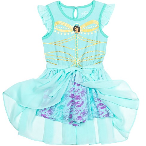 Disney Princess Jasmine Little Girls Knotted Sleeveless Romper Knotted Skirt Jasmine 6 6x Target