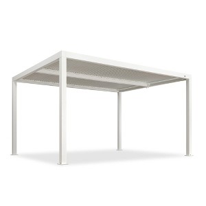 PURPLE LEAF Outdoor Louvered Pergola Aluminum Gazebo Modern White Patio Metal Pergola with Adjustable Rainproof Hardtop for Garden Lawns Yard - 1 of 4