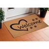 HomeRoots 17" X 29" Natural And Black Pawprint Welcome Outdoor Coir Door Mat - 2 of 4